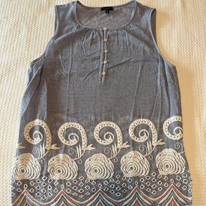 Talbots embroidery and beaded top